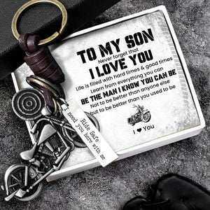 Motorcycle Keychain - Biker - To My Son - Never Forget That I Love You - Gkx16014