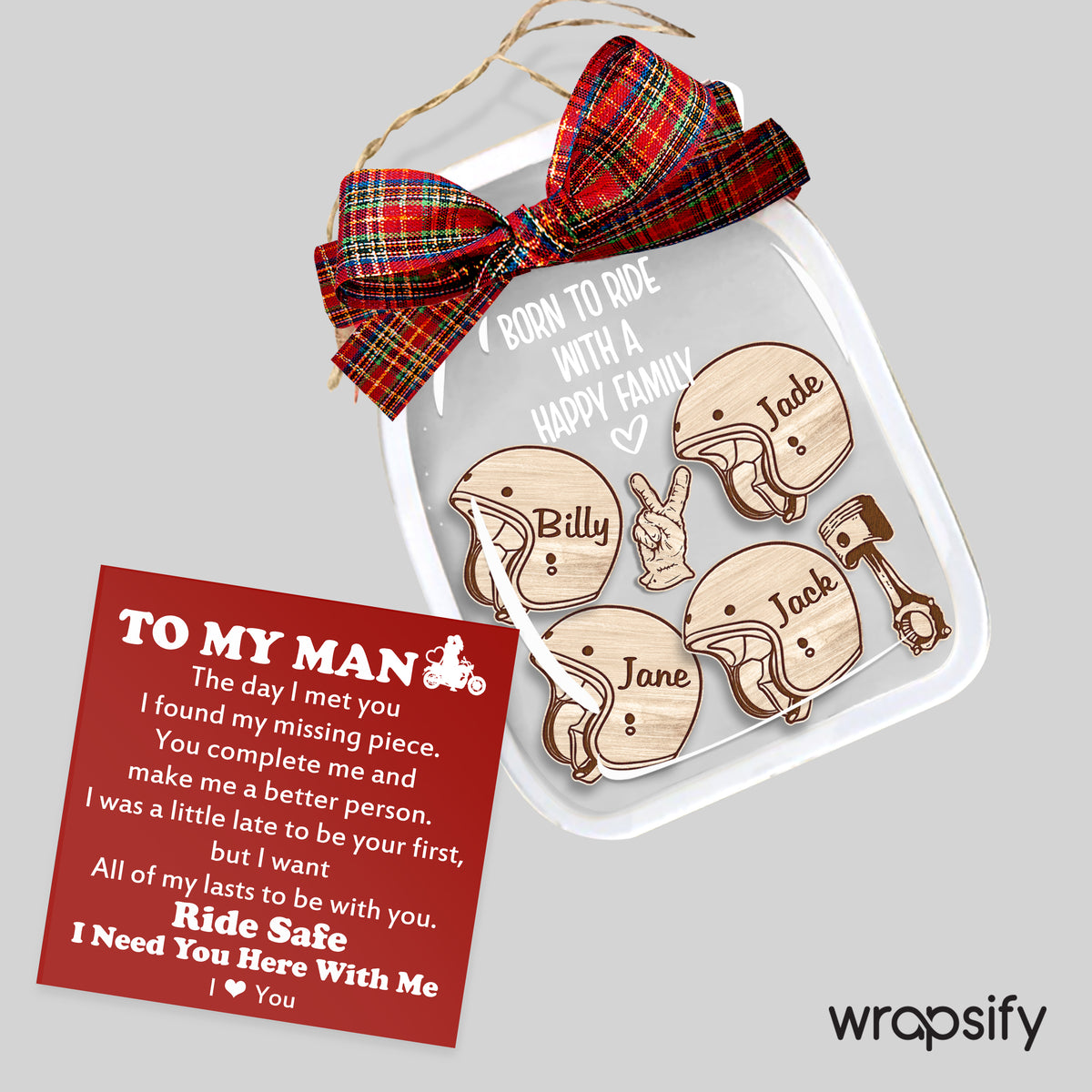 Personalized Motorcycle Ornament - Biker - To My Man - I Need You Here With Me - Gam26001