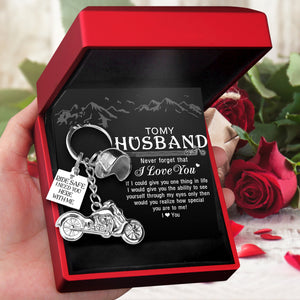 Personalized Classic Bike Keychain - To My Husband - Ride Safe I Need You Here With Me - Gkt14001