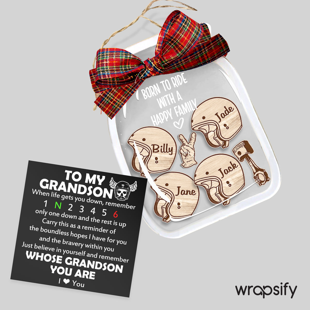 Personalized Motorcycle Ornament - Biker - To My Grandson - Just Believe In Yourself - Gam22003