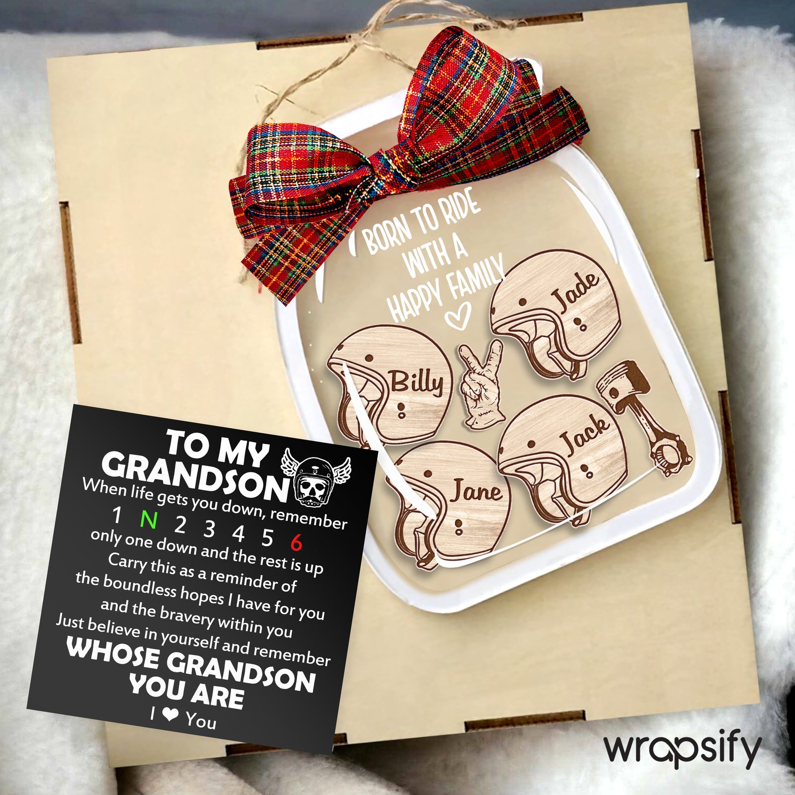 Personalized Motorcycle Ornament - Biker - To My Grandson - Just Believe In Yourself - Gam22003