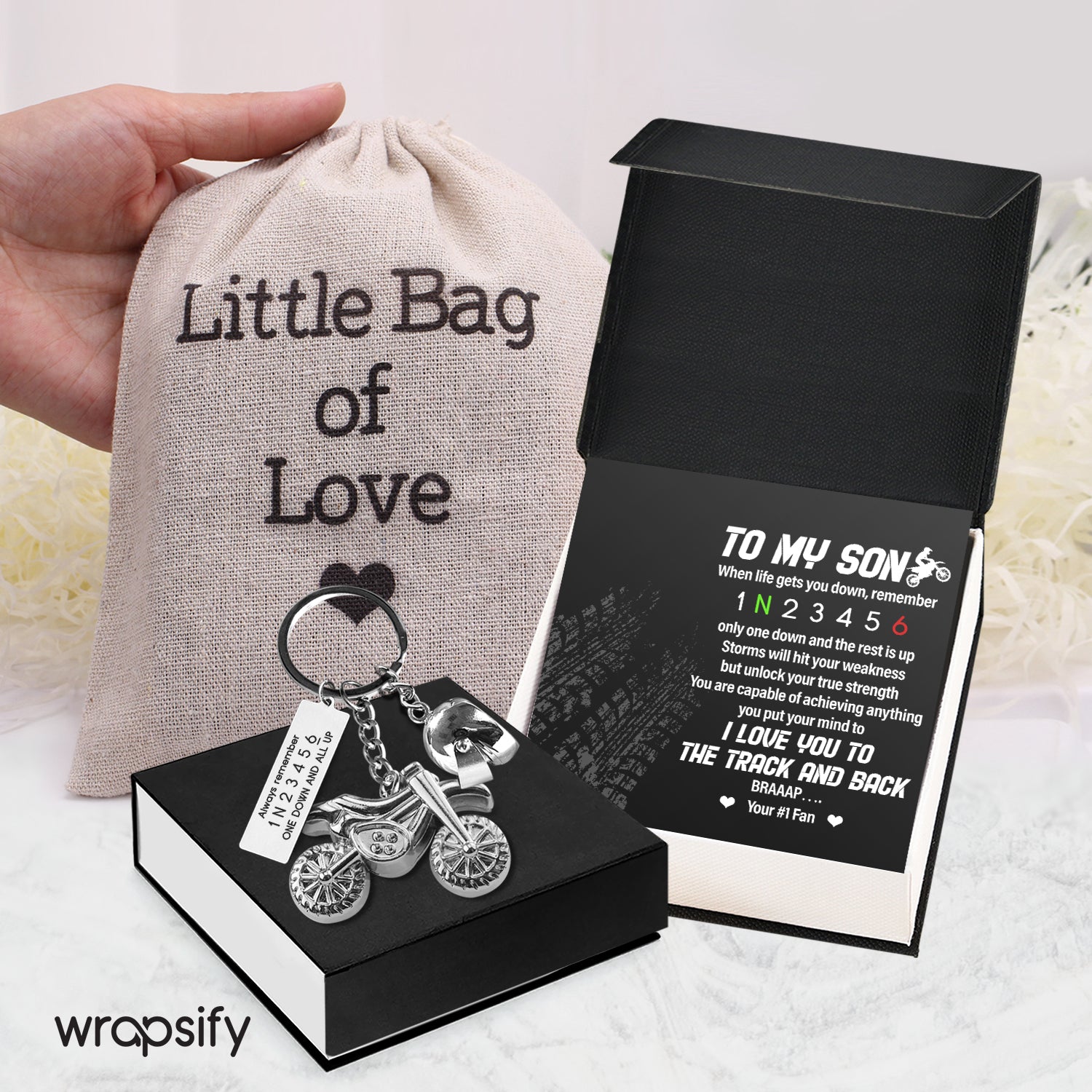 Motorcycle Keychain - To My Son - From Mom - You Will Always Be My Lit -  Wrapsify