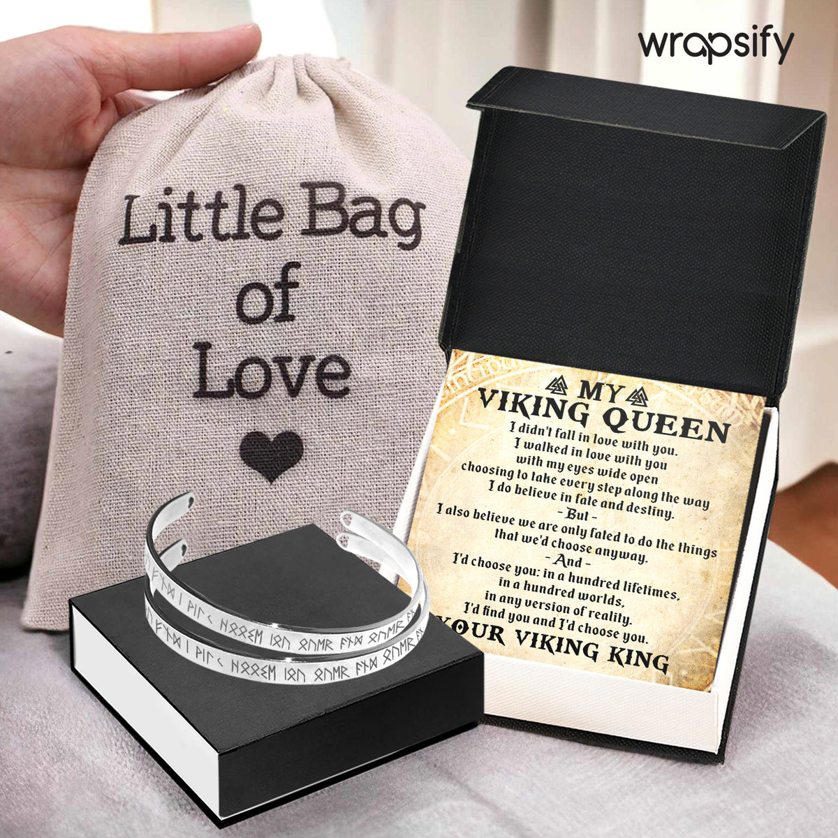 Viking Rune Couple Bracelets - Viking - To My Viking Queen - I Walked In Love With You - Gbt13047