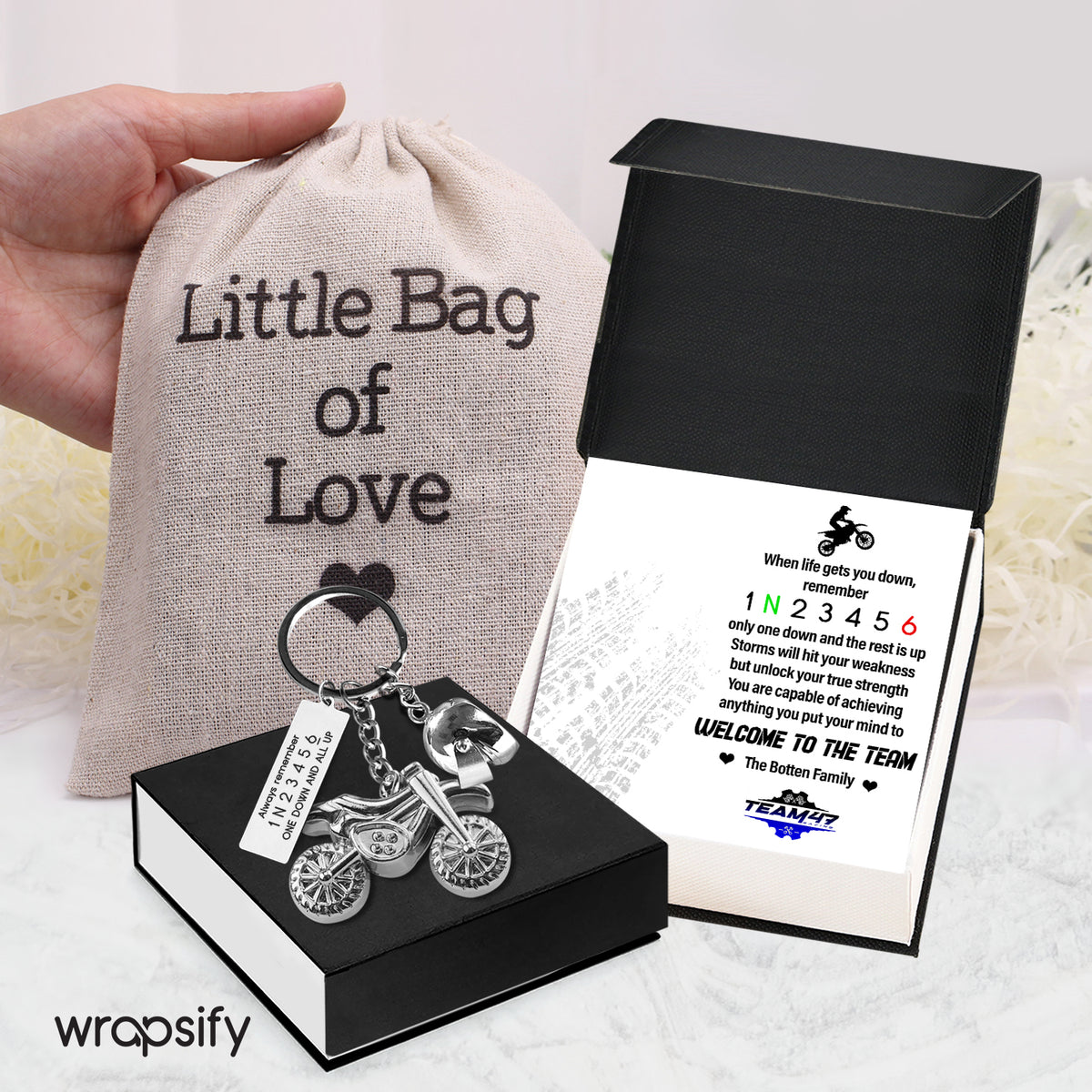 Dirt Bike Helmet Keychain - Biker - Welcome To The Team - Gkey16004