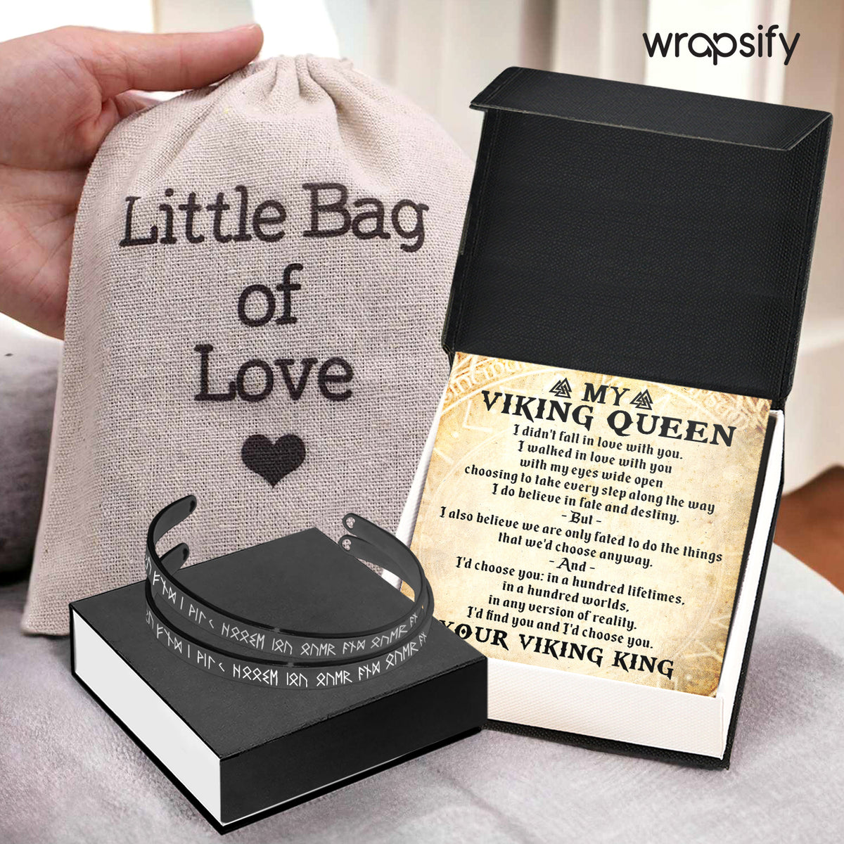 Viking Rune Couple Bracelets - Viking - To My Viking Queen - I Walked In Love With You - Gbt13047