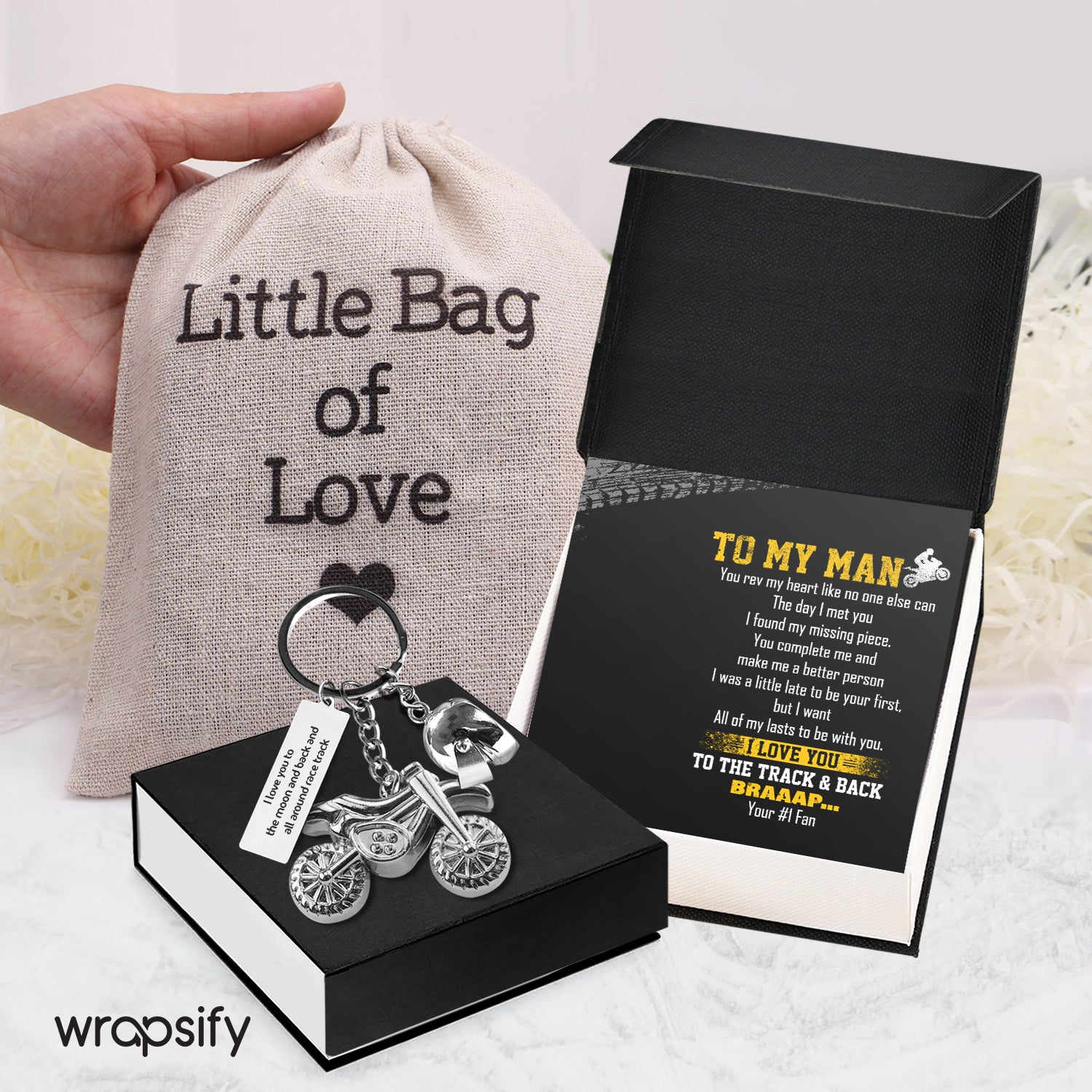 Dirt Bike Helmet Keychain - Biker - To My Man - You Complete Me And Make Me A Better Person - Gkey26001