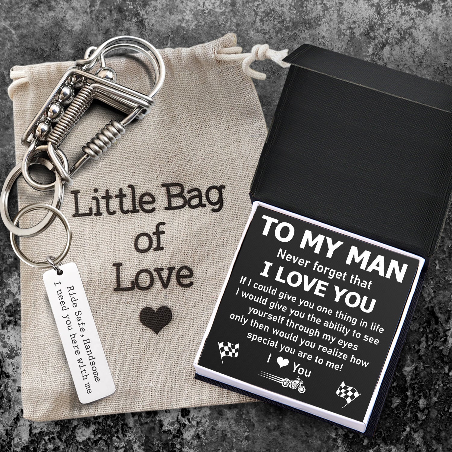Key Buckle Hanging - Biker - To My Man - Never Forget That I Love You - Gawl26004