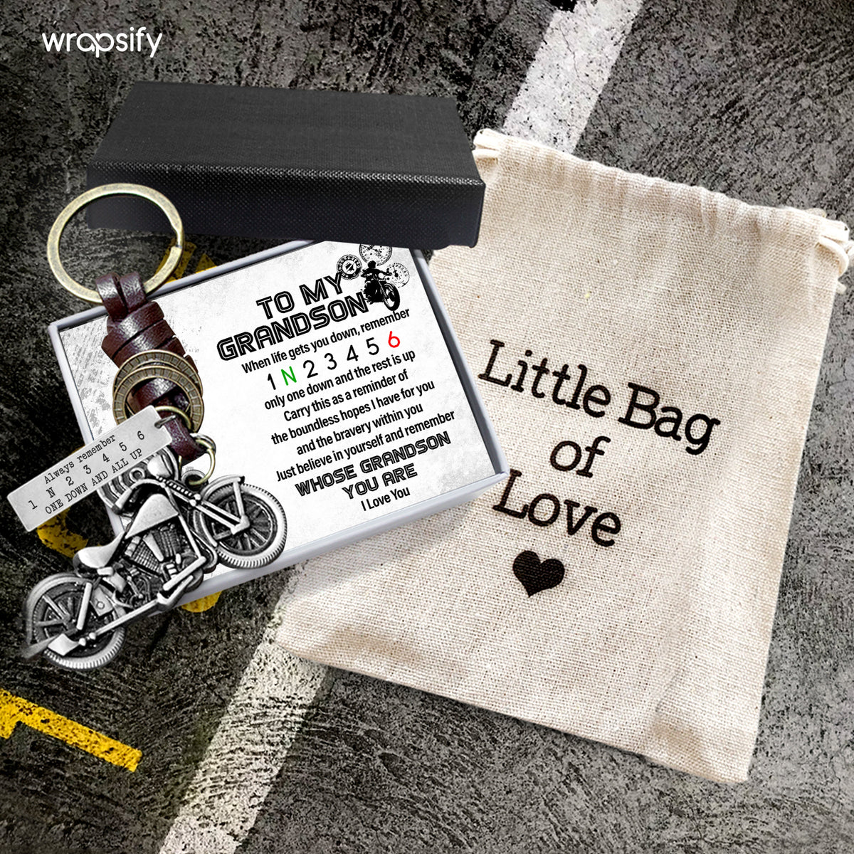 Motorcycle Keychain - Biker - To My Grandson - Just Believe In Yourself - Gkx22004