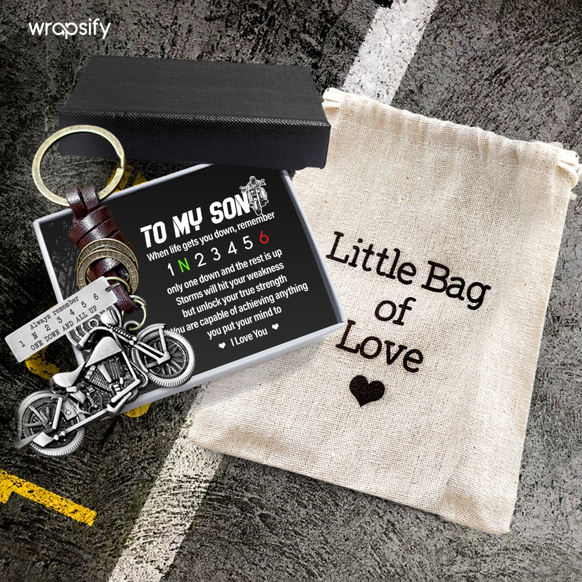 Motorcycle Keychain - Biker - To My Son - Unlock Your True Strength - Gkx16018