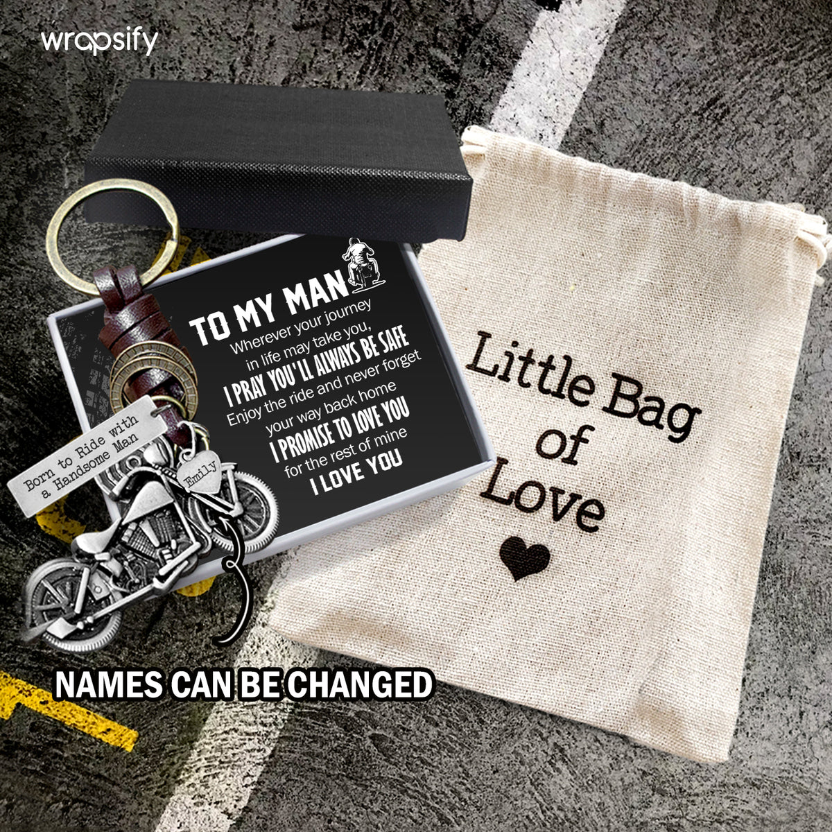 Personalized Motorcycle Keychain - Biker - To My Man - I Pray You'll Always Be Safe - Gkx26024