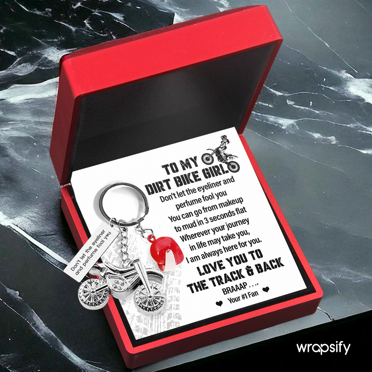 Dirt Bike Helmet Keychain - Biker - To My Dirt Bike Girl - I Am Always Here For You - Gkey13003