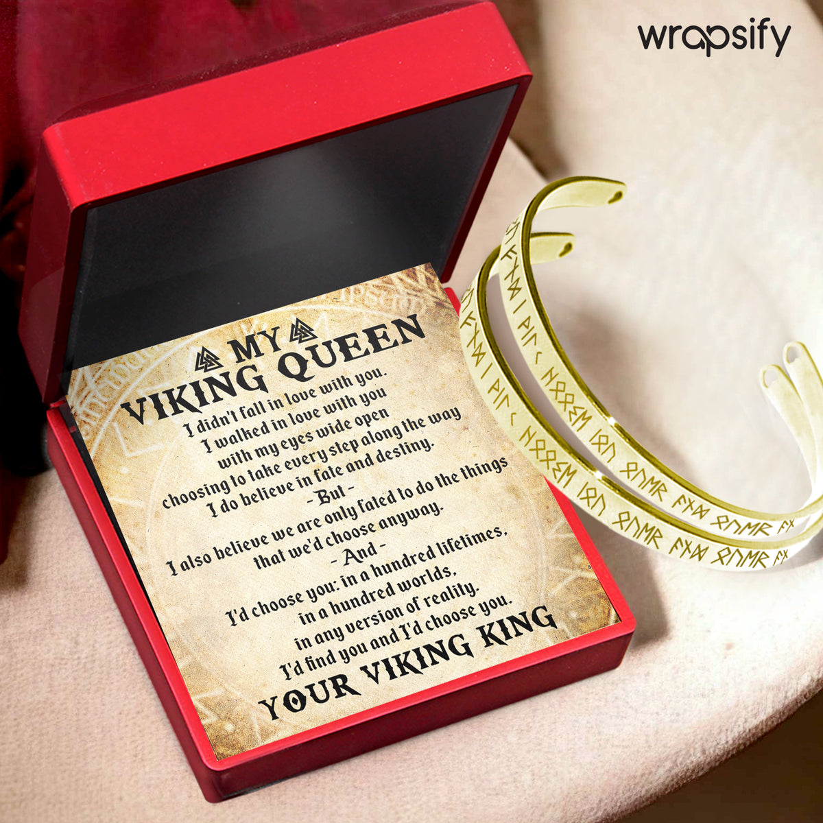 Viking Rune Couple Bracelets - Viking - To My Viking Queen - I Walked In Love With You - Gbt13047