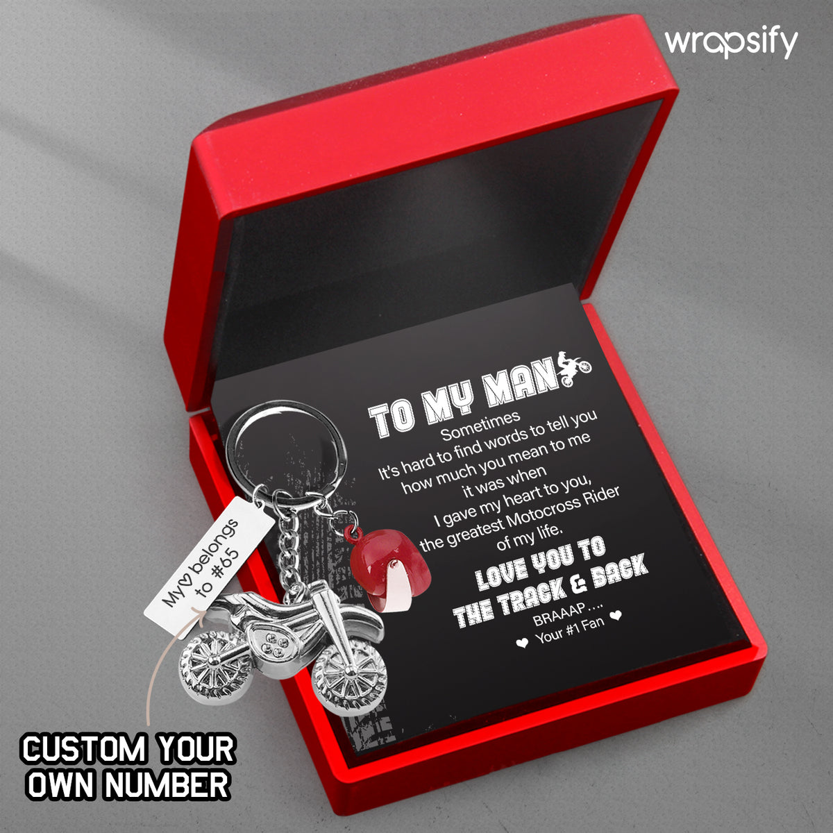 Personalized Dirt Bike Helmet Keychain - Biker - To My Man - The Greatest Motocross Rider Of My Life - Gkey26010