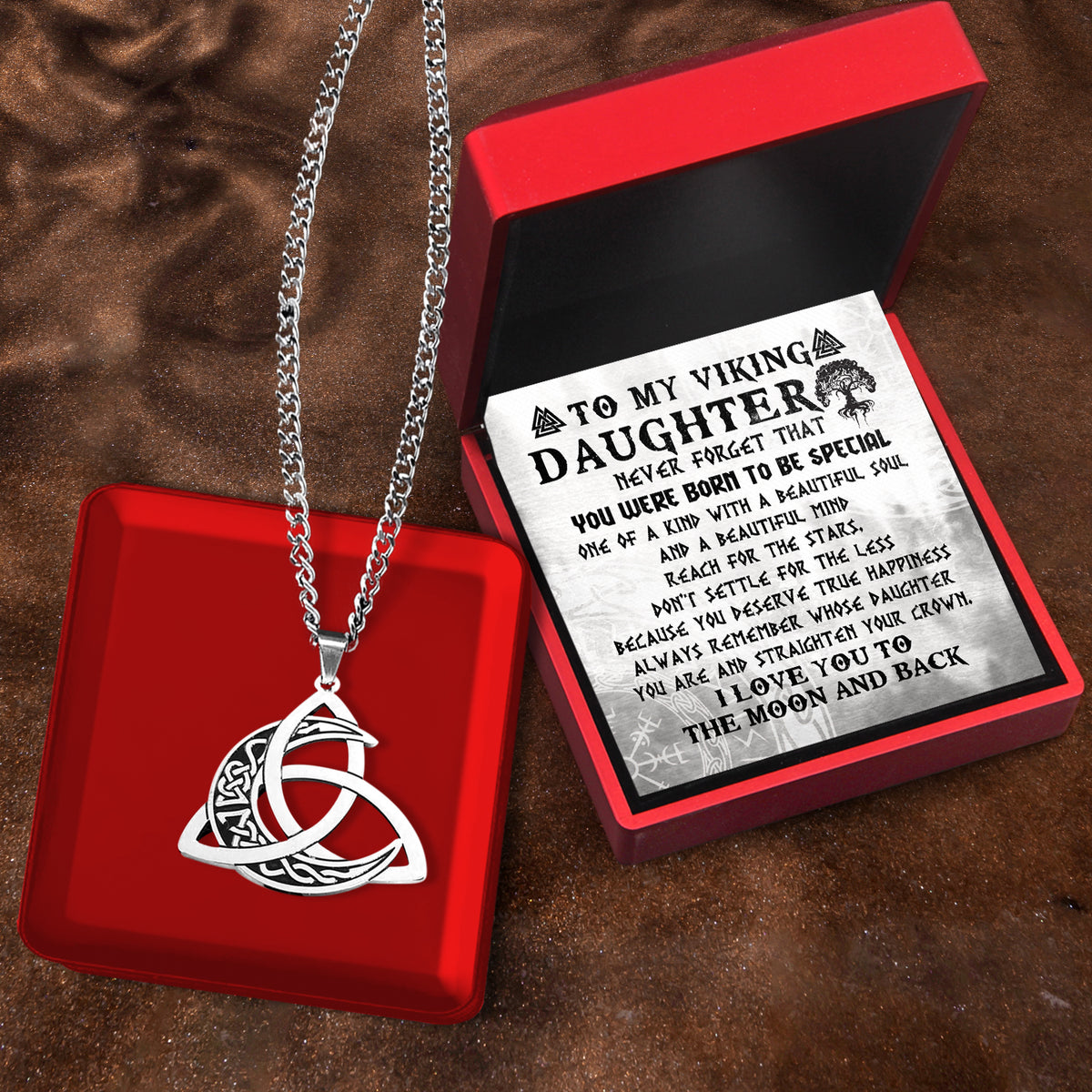 Triple Moon Necklace - Viking - To My Daughter - You Were Born To Be Special - Gnya17002
