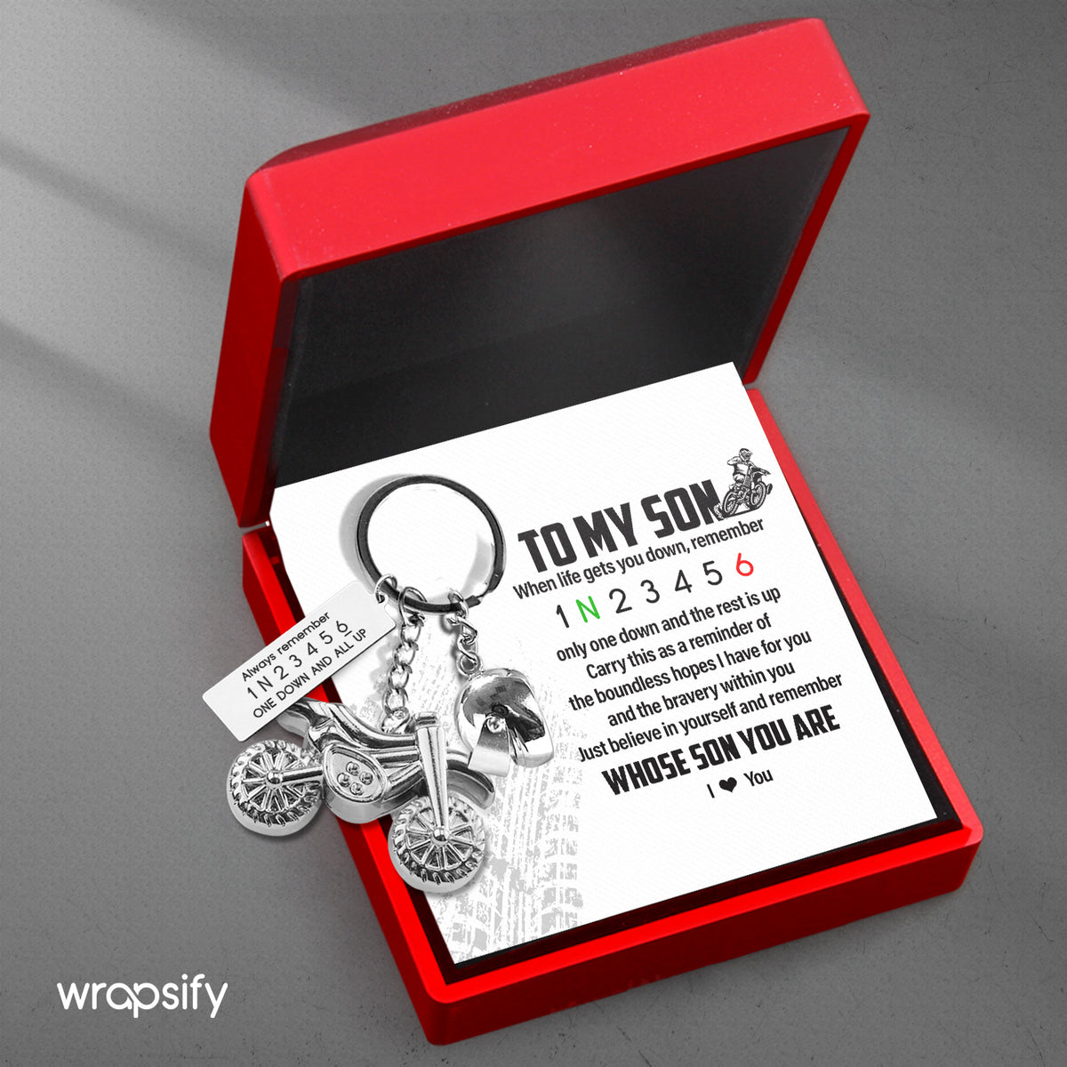 Dirt Bike Helmet Keychain - Biker - To My Son - Just Believe In Yourself - Gkey16003