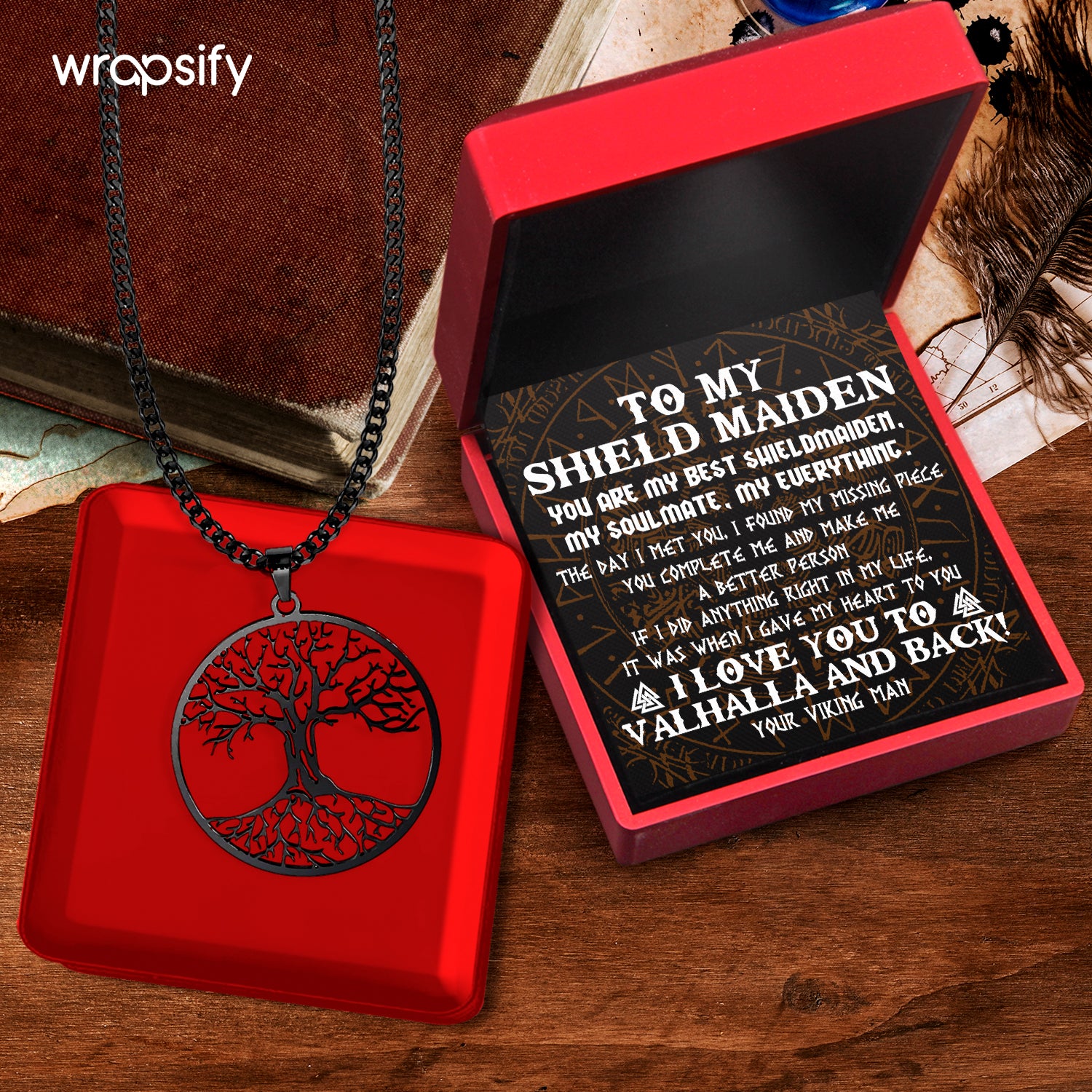 Tree Of Life Necklace - Viking - To My Shield Maiden - You Complete Me And Make Me A Better Person - Gnyb13003