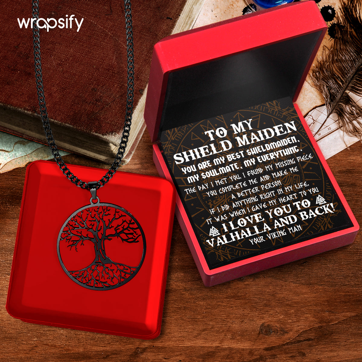 Tree Of Life Necklace - Viking - To My Shield Maiden - You Complete Me And Make Me A Better Person - Gnyb13003