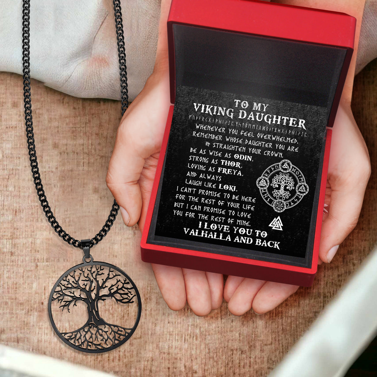 Tree Of Life Necklace - Viking - To My Daughter - Love You To Valhalla & Back - Gnyb17001