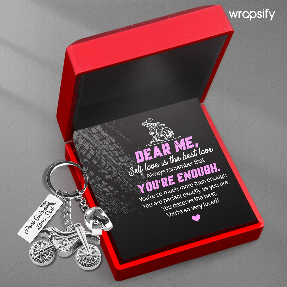 Dirt Bike Helmet Keychain - Biker - To Myself - Always Remember That You’re Enough - Gkey34002