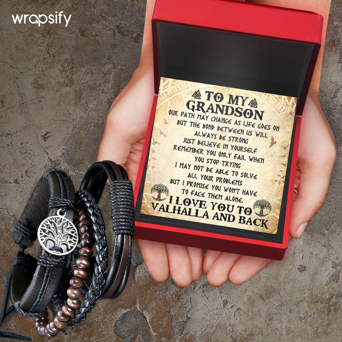 Viking Yggdrasil Bracelet - Viking - To My Grandson - Just Believe In Yourself - Gbag22001