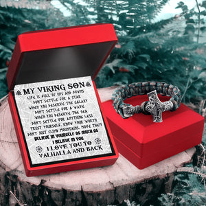Viking Thor's Hammer Bracelet - Viking - To My Son - Believe In Yourself As Much As I Believe In You - Gbo16006