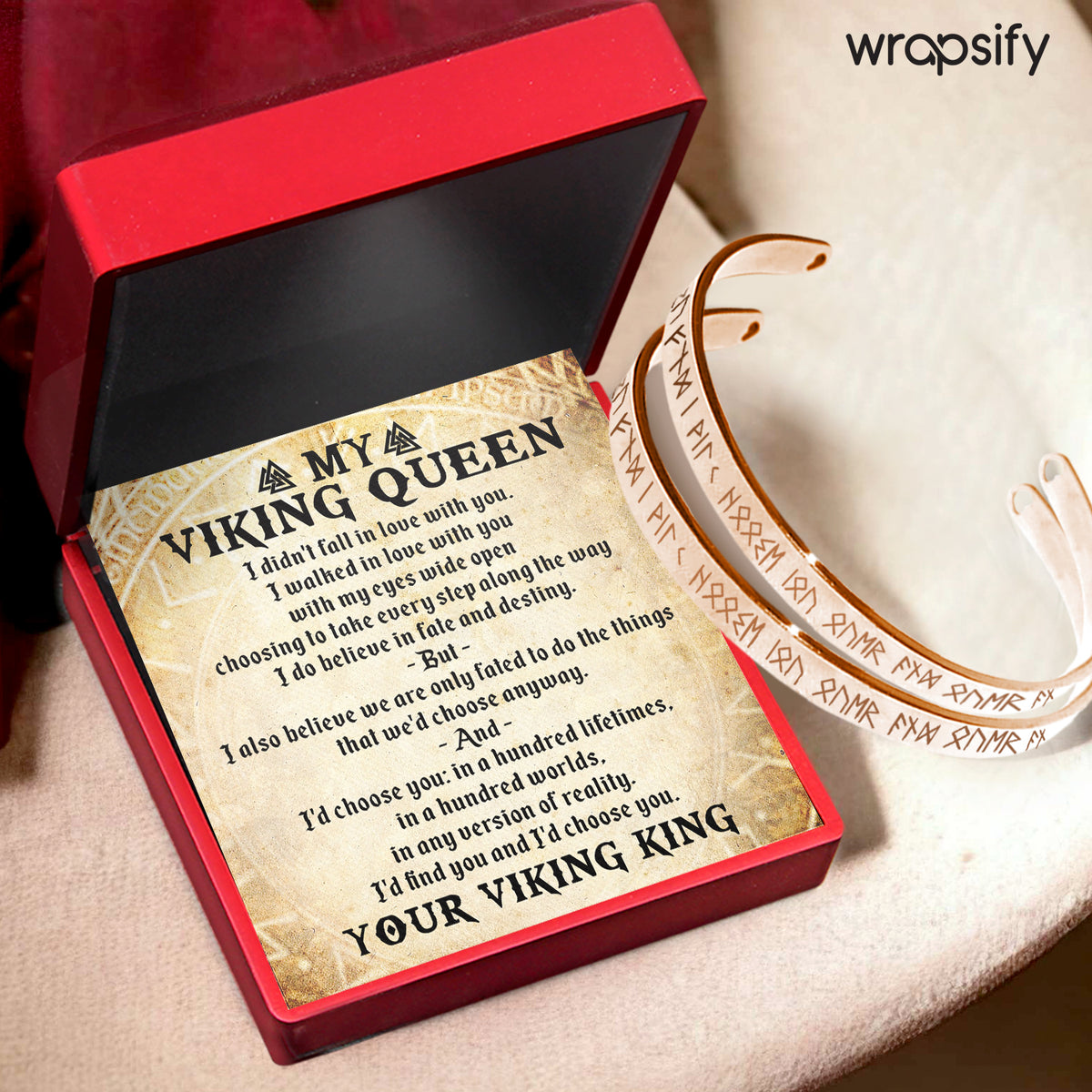 Viking Rune Couple Bracelets - Viking - To My Viking Queen - I Walked In Love With You - Gbt13047