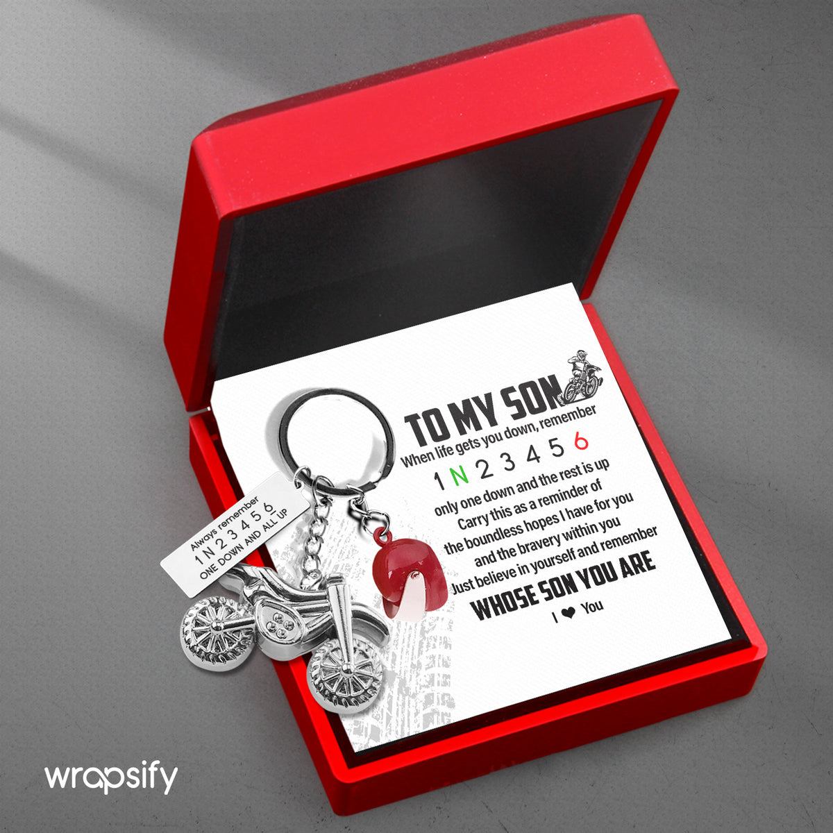 Dirt Bike Helmet Keychain - Biker - To My Son - Just Believe In Yourself - Gkey16003