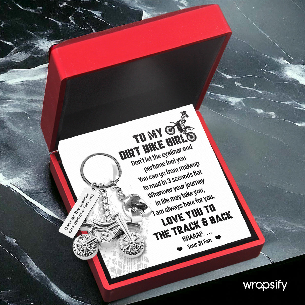 Dirt Bike Helmet Keychain - Biker - To My Dirt Bike Girl - I Am Always Here For You - Gkey13003