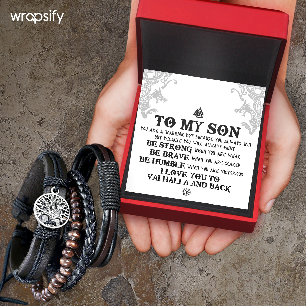 Viking Yggdrasil Bracelet - Viking - To My Son - Be Strong When You Are Weak - Gbag16005