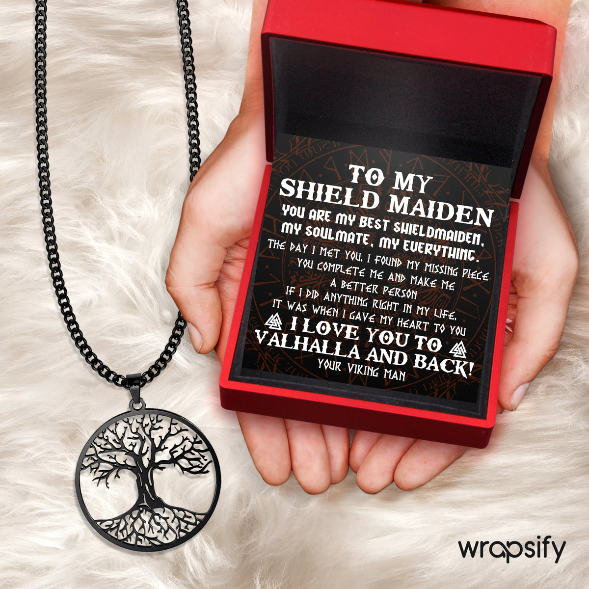 Tree Of Life Necklace - Viking - To My Shield Maiden - You Complete Me And Make Me A Better Person - Gnyb13003