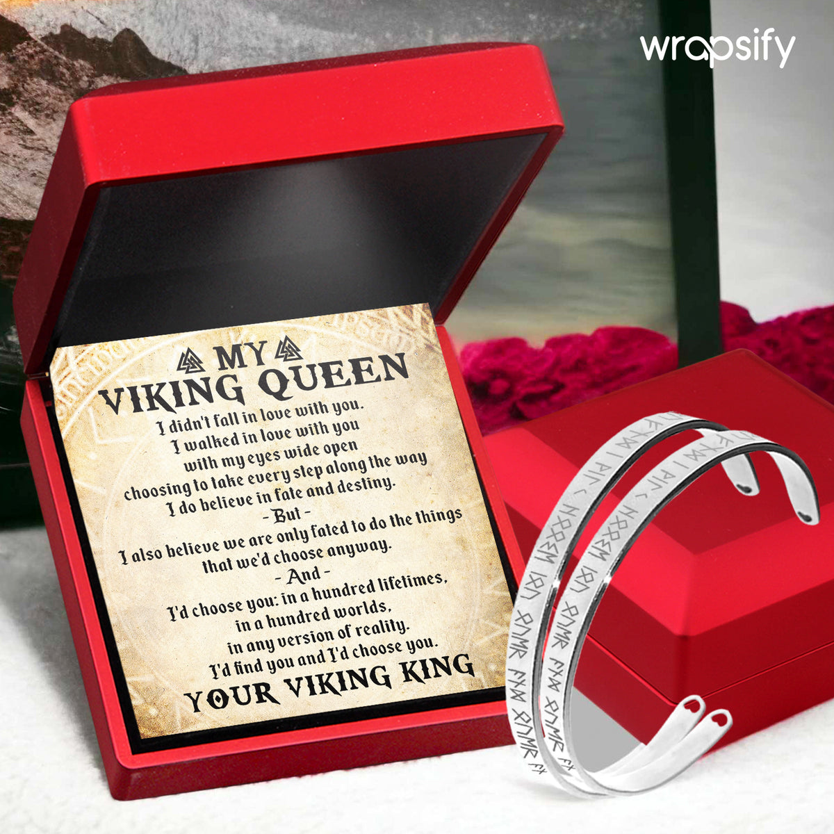 Viking Rune Couple Bracelets - Viking - To My Viking Queen - I Walked In Love With You - Gbt13047