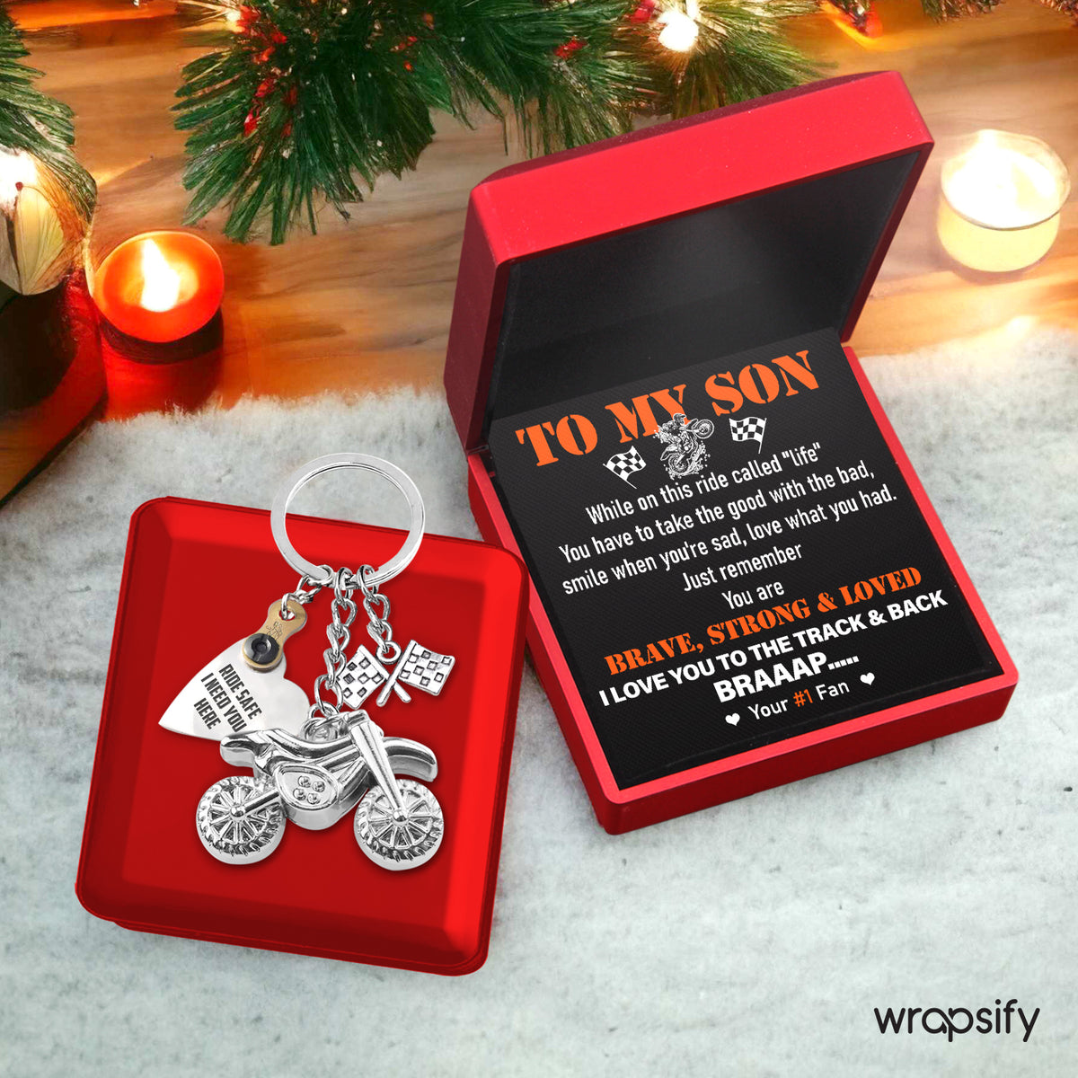 Dirt Bike Rider & Motocross Rider - Biker - To My Son - You Are Brave, Strong & Loved - Gkex16001