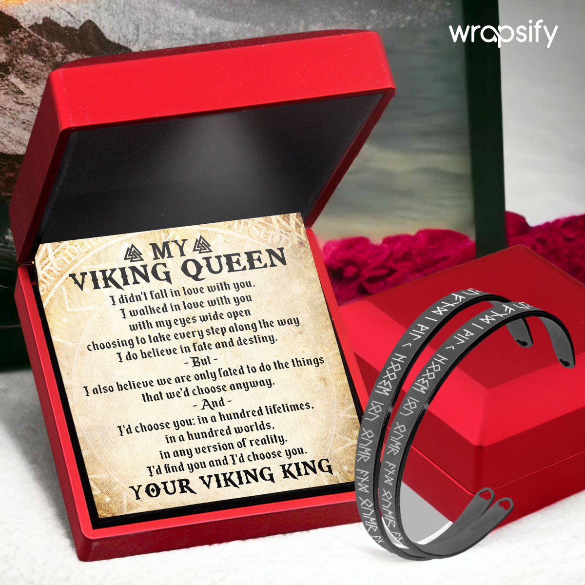 Viking Rune Couple Bracelets - Viking - To My Viking Queen - I Walked In Love With You - Gbt13047