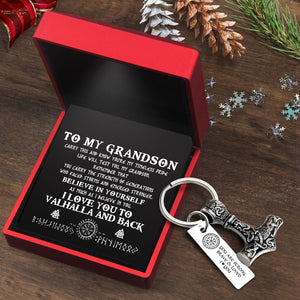 Viking Thor Keychain - Viking - To My Grandson - Believe In Yourself As Much As I Believe In You - Gkbv22004