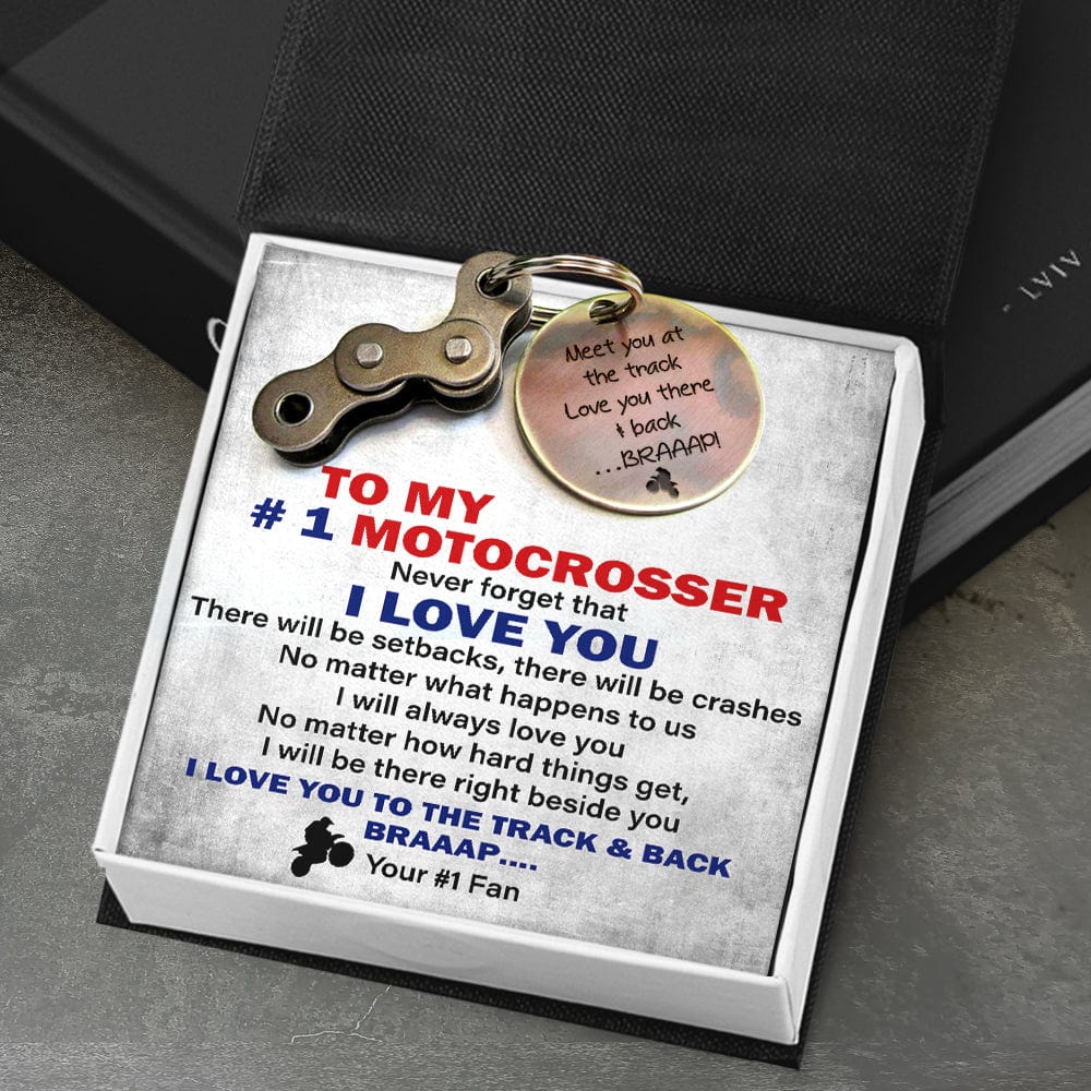 Motocross Keychain - Biker - To My #1 Motocrosser - I Will Be There Right Beside You - Gkbf12001