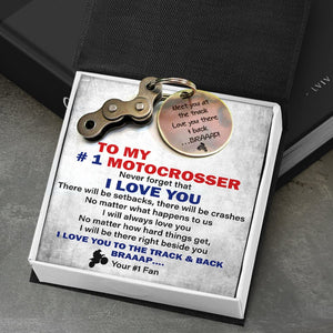 Motocross Keychain - Biker - To My #1 Motocrosser - I Will Be There Right Beside You - Gkbf12001