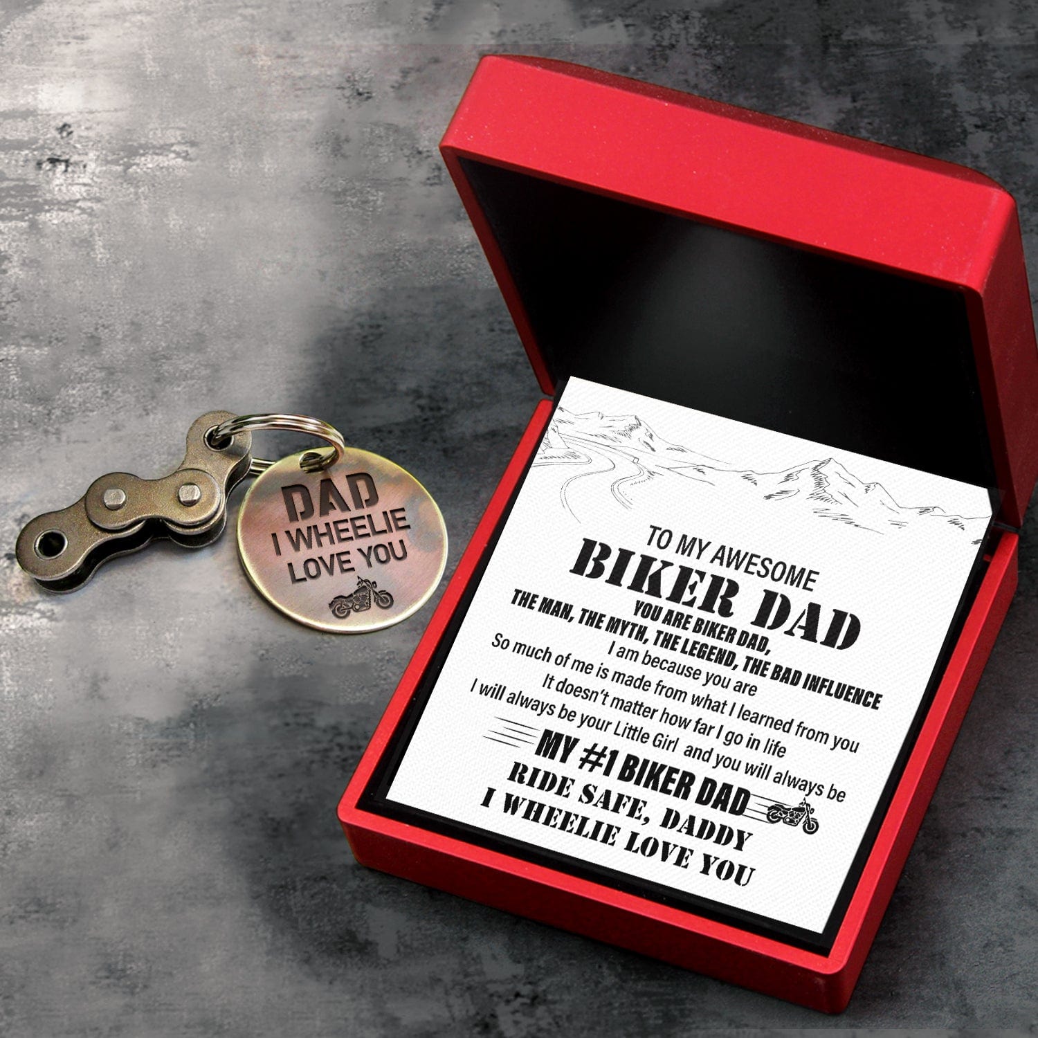 Motocross Keychain - Biker - To My Awesome Biker Dad - So Much Of Me Is Made From What I Learned From You - Gkbf18010