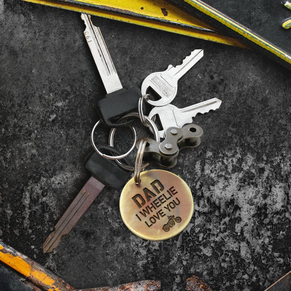 Motocross Keychain - Biker - To My Awesome Dad - I Wheelie Love You - Gkbf18009