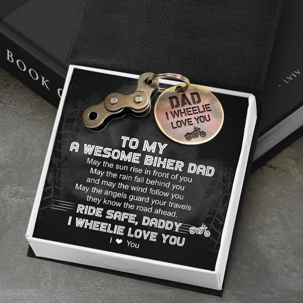 Motocross Keychain - Biker - To My Awesome Dad - I Wheelie Love You - Gkbf18009