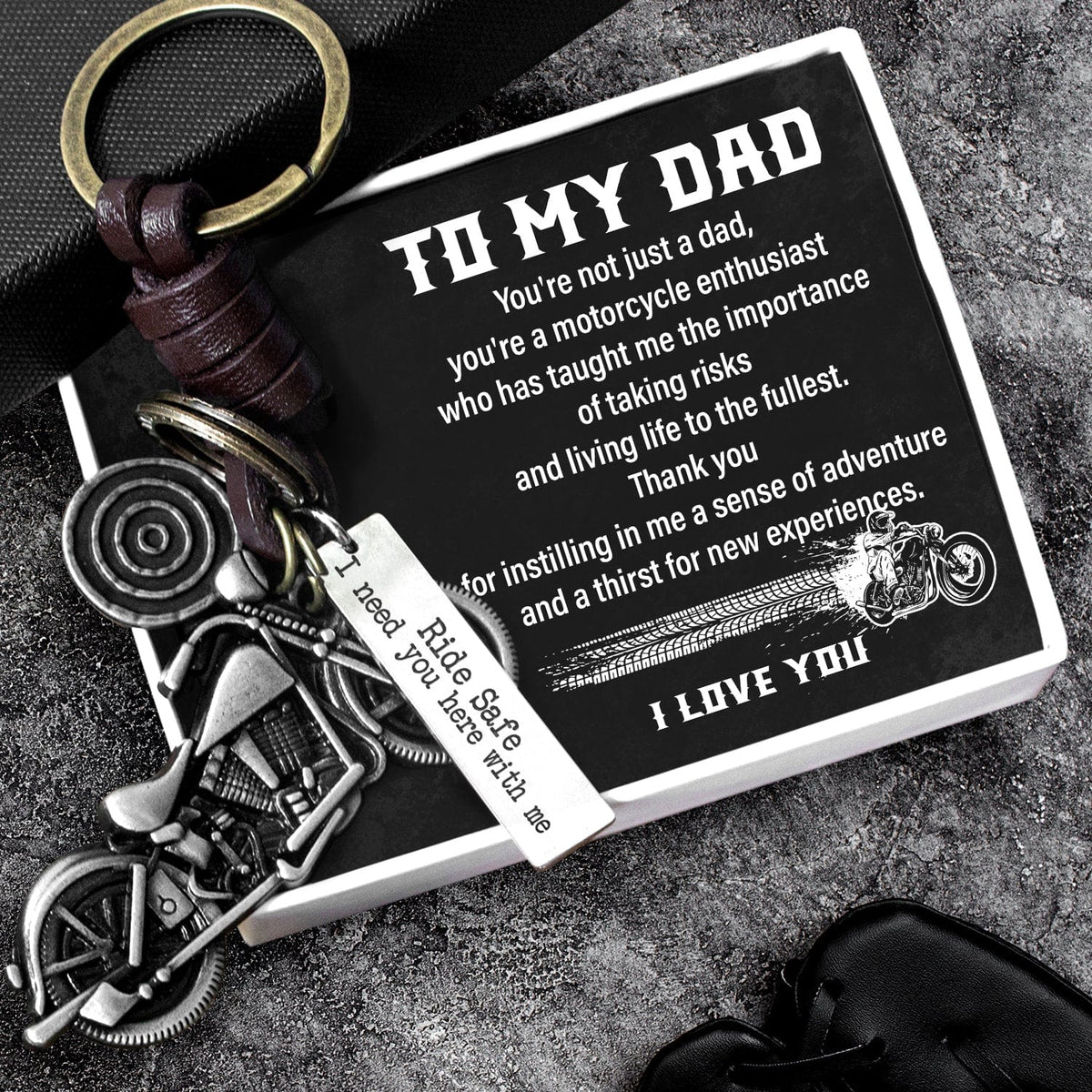 Motorcycle Keychain - Biker - To My Dad - Thank You For Instilling In Me A Sense Of Adventure - Gkx18015