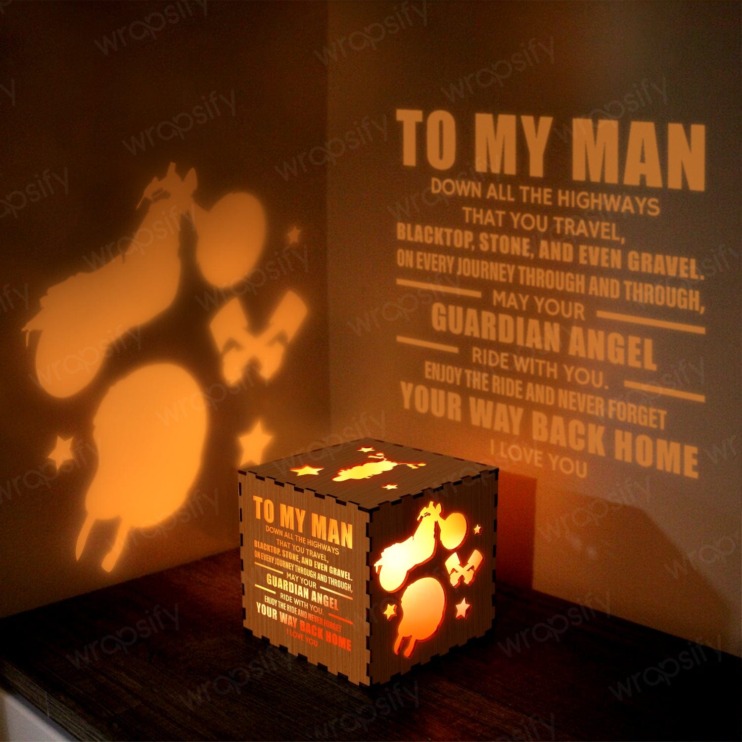 Motorcycle Wooden Box - Biker - To My Man - Enjoy The Ride And Never Forget Your Way Back Home - Gyl26002
