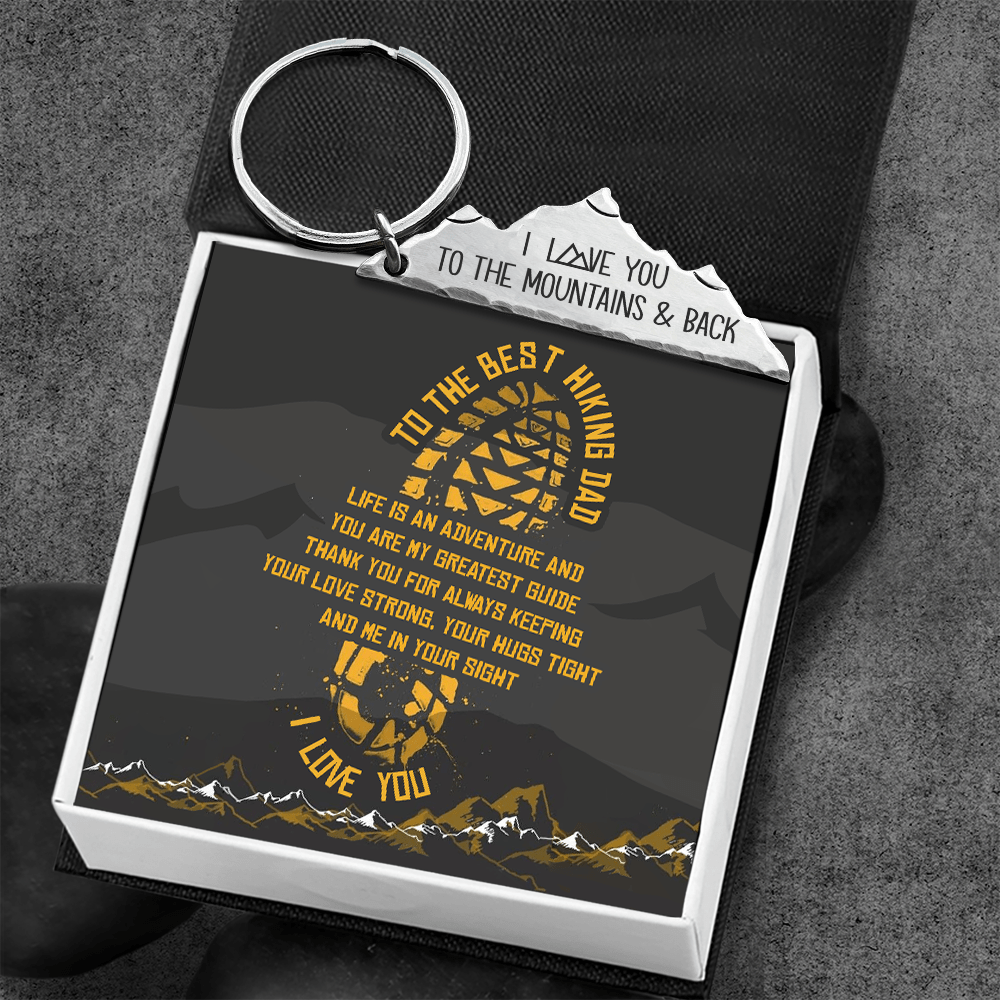 Mountain Keychain - Hiking - To The Best Hiking Dad - You Are My Greatest Guide - Gkzv18003
