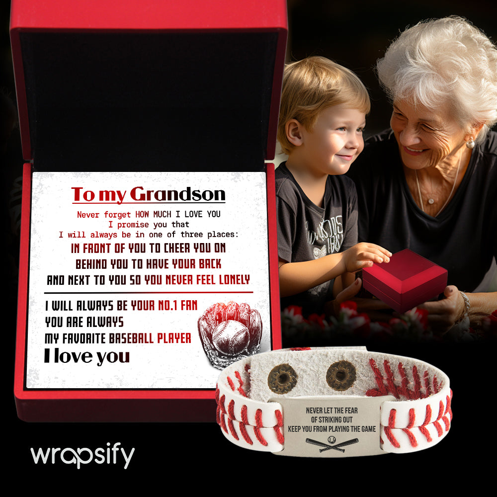 Personalized Baseball Bracelet - Baseball - To My Grandson - Never Forget How Much I Love You - Gbzj22001