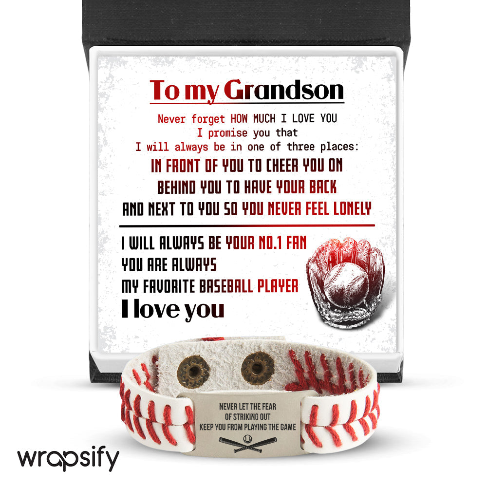 Personalized Baseball Bracelet - Baseball - To My Grandson - Never Forget How Much I Love You - Gbzj22001