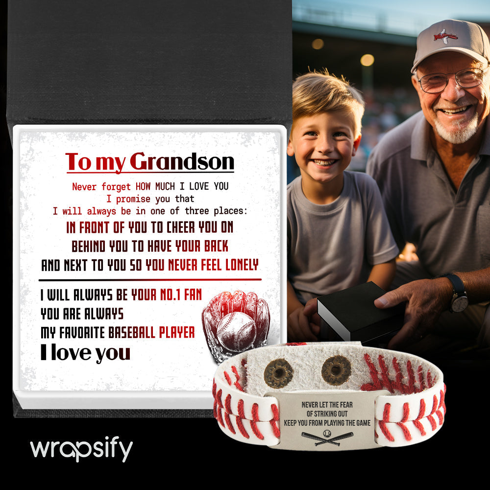 Personalized Baseball Bracelet - Baseball - To My Grandson - Never Forget How Much I Love You - Gbzj22001