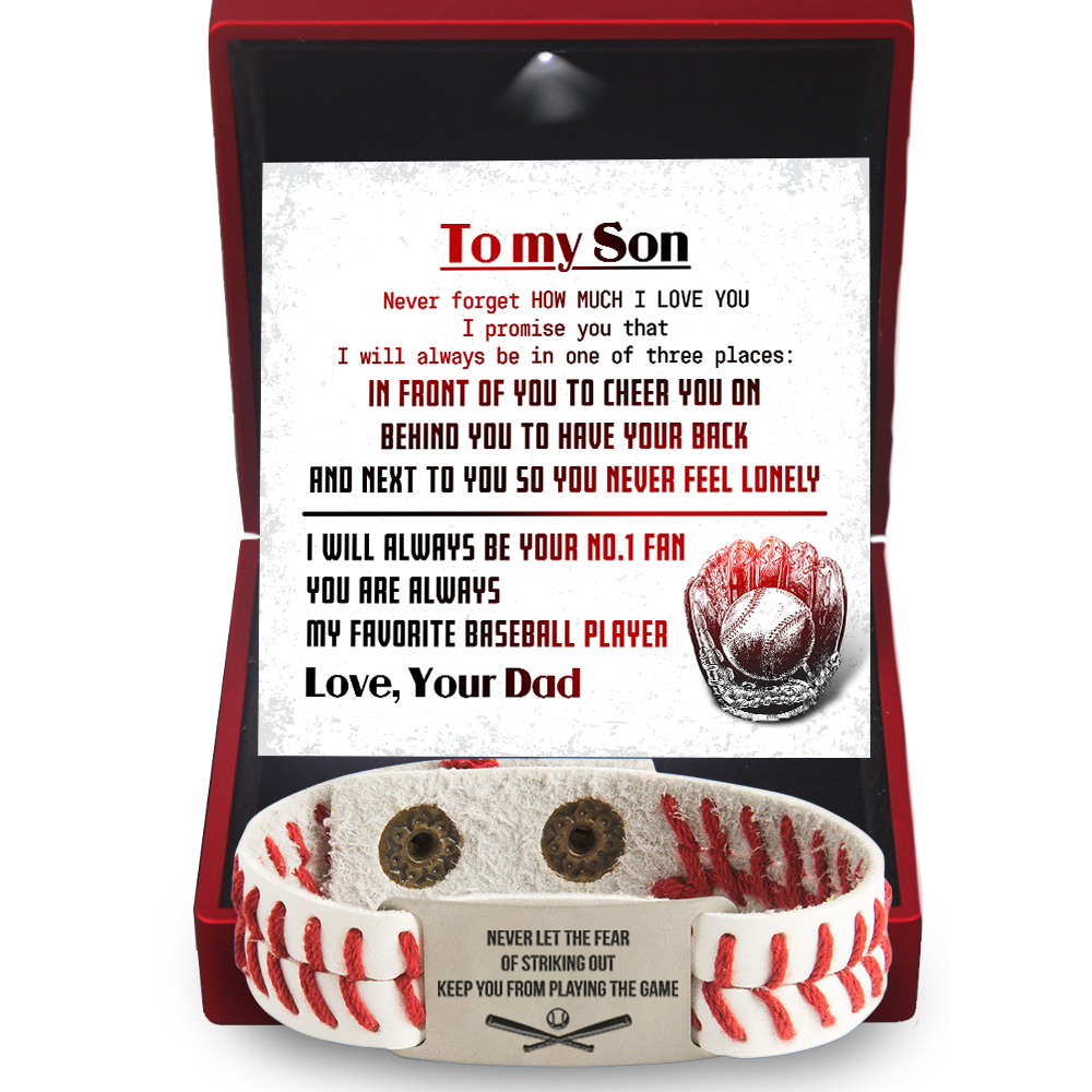 Personalized Baseball Bracelet - Baseball - To My Son - From Dad - My Favorite Baseball Player - Gbzj16002