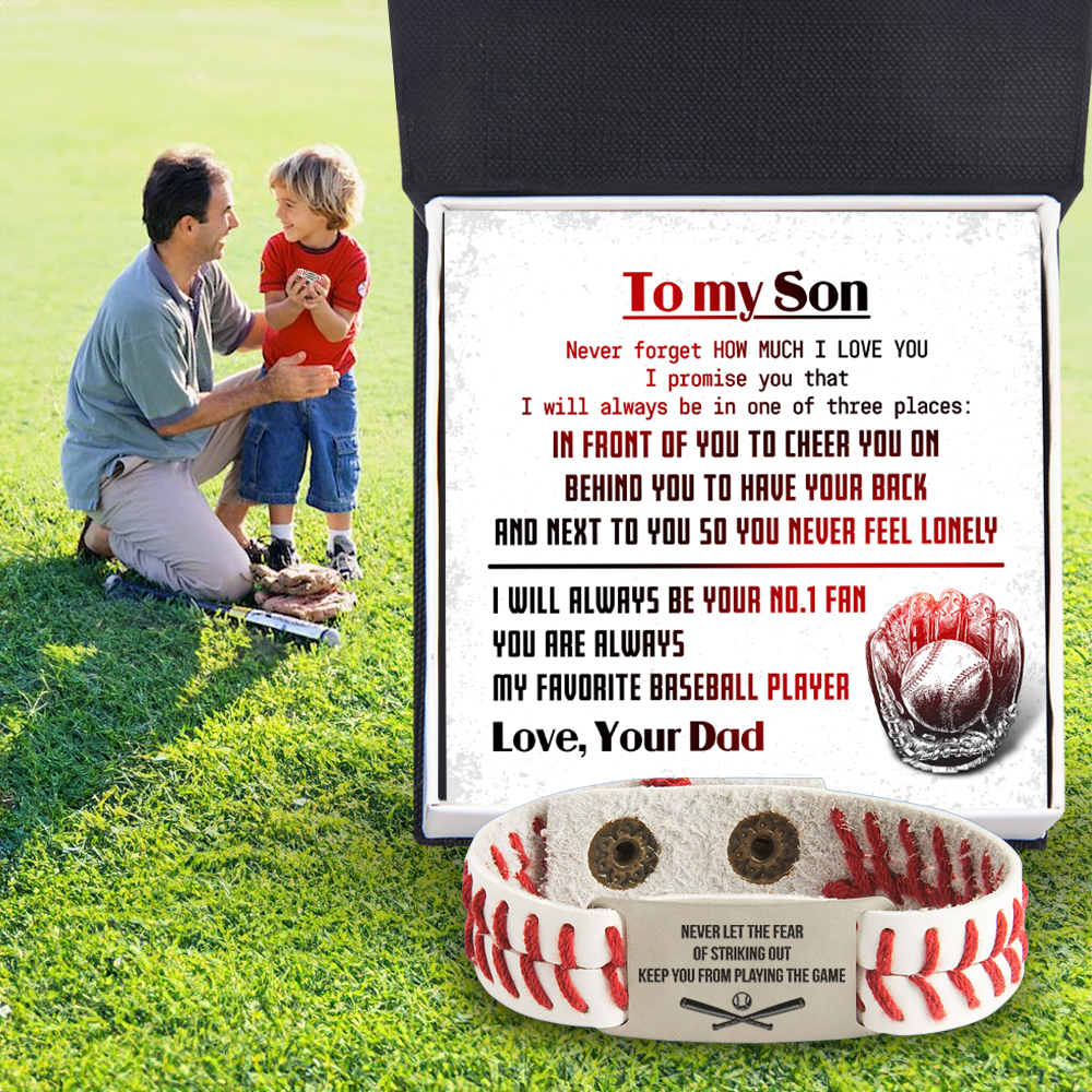 Personalized Baseball Bracelet - Baseball - To My Son - From Dad - My Favorite Baseball Player - Gbzj16002