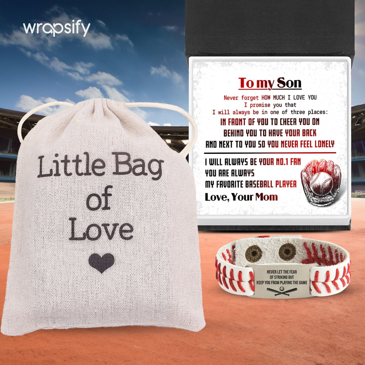 Personalized Baseball Bracelet - Baseball - To My Son - From Mom - How Much I Love You - Gbzj16011