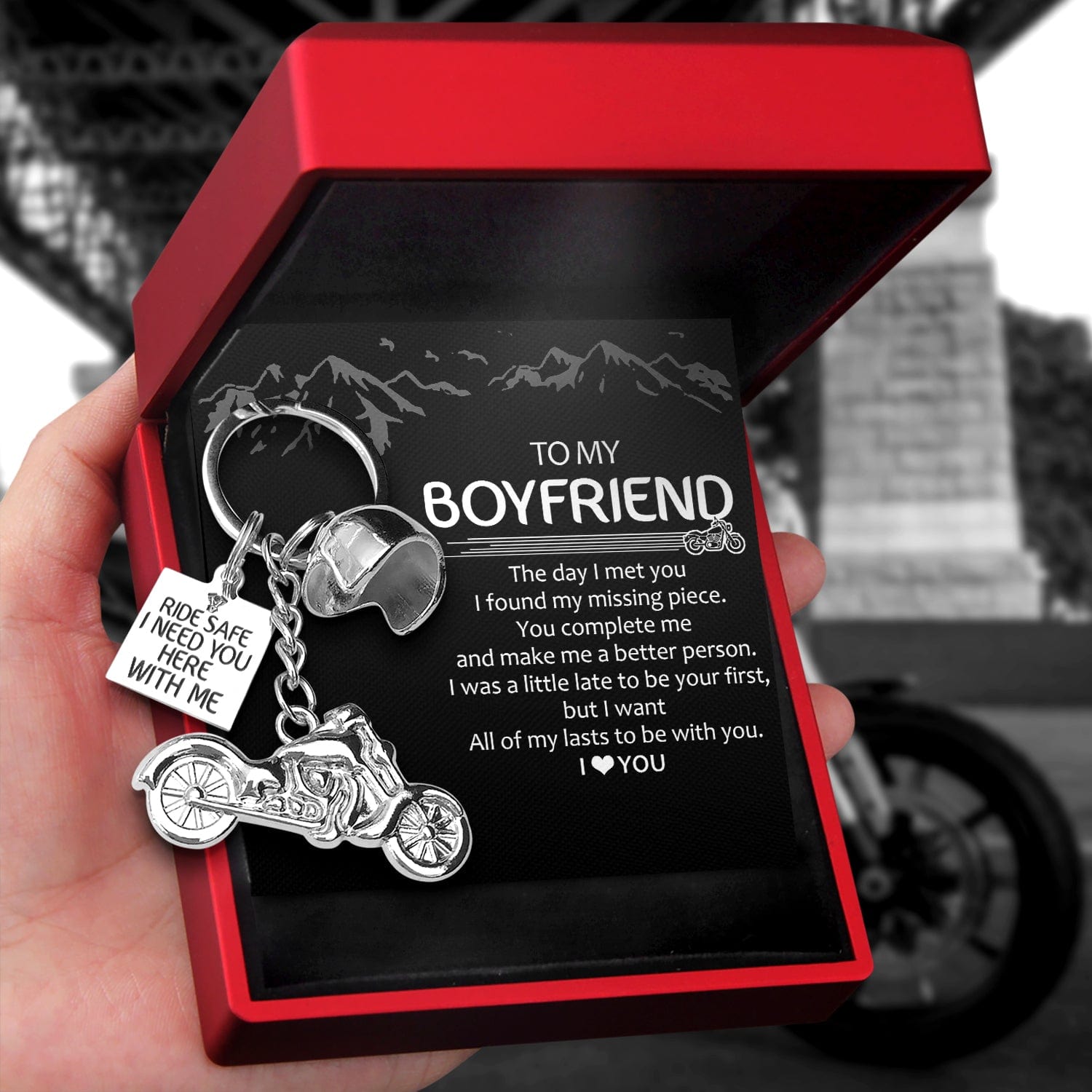 Personalized Classic Bike Keychain - To My Boyfriend - All Of My Lasts To Be With You - Gkt12002