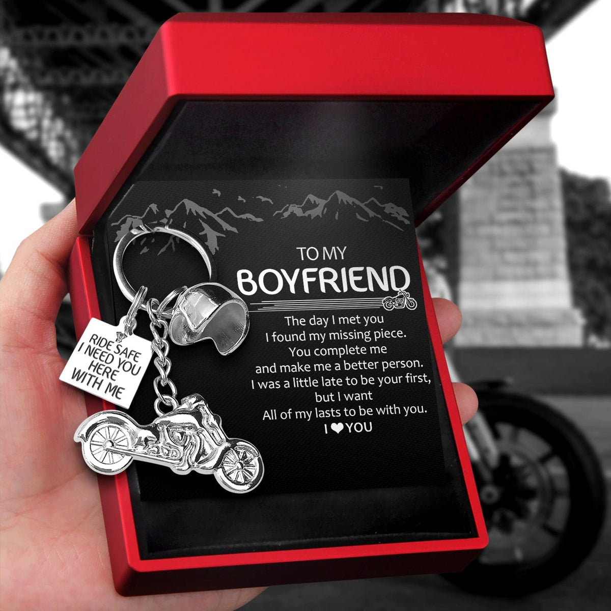 Personalized Classic Bike Keychain - To My Boyfriend - All Of My Lasts To Be With You - Gkt12002